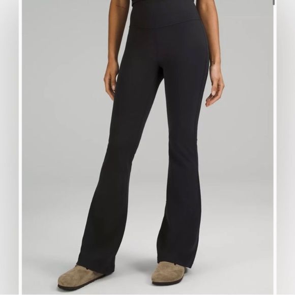 lululemon athletica Pants - Lululemon fold down wide flare leg leggings black